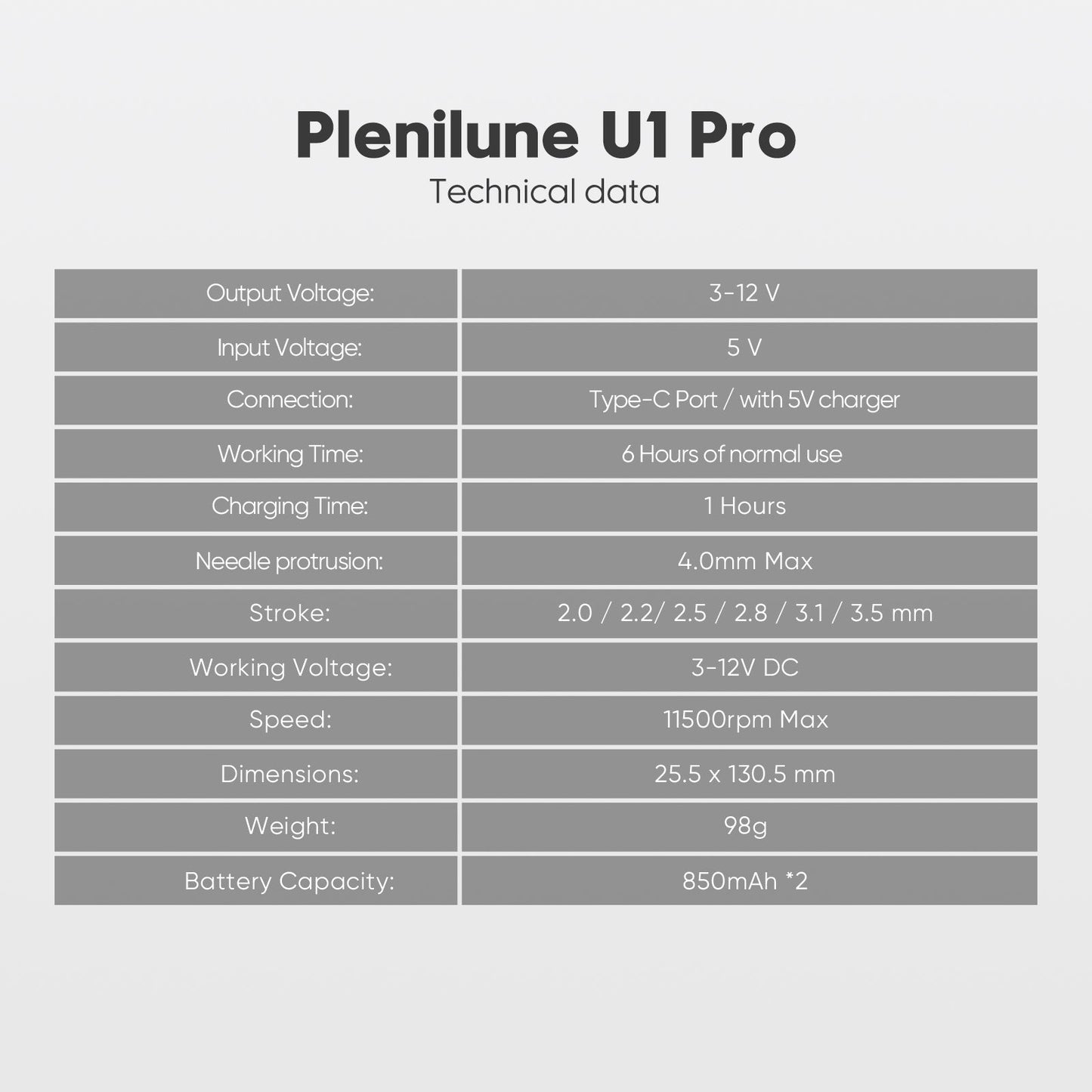 Biomaser Plenilune U1 Pro Wireless Tattoo & PMU Machine With Adjustable Stroke