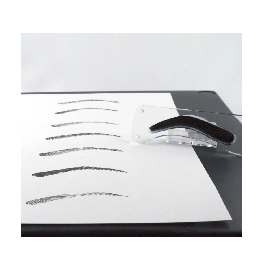 Microblading Eyebrow Design Shapes Reusable Stamp Type Stencil Set - 12