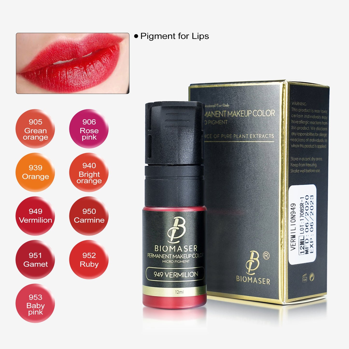 Biomaser Pigment Ink for Lips