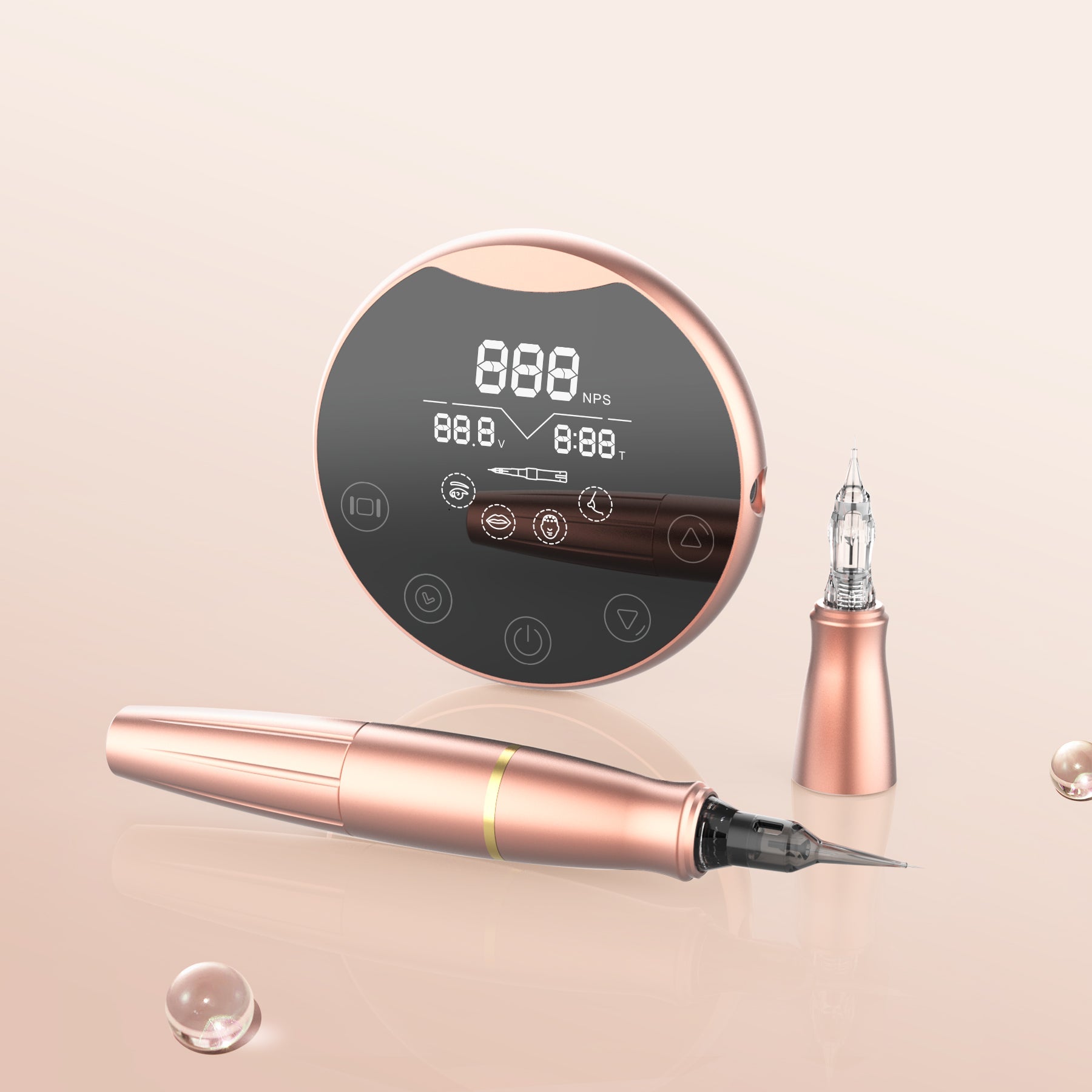 PMU Tattoo Machine Kit with CTGE004 Double Head for Universal Tattoo Cartridge Needle & BMX Screw Needle Thunderlord P90