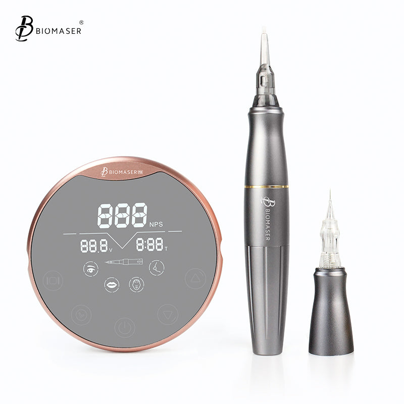 PMU Tattoo Machine Kit with CTGE004 Double Head for Universal Tattoo Cartridge Needle & BMX Screw Needle Thunderlord P90