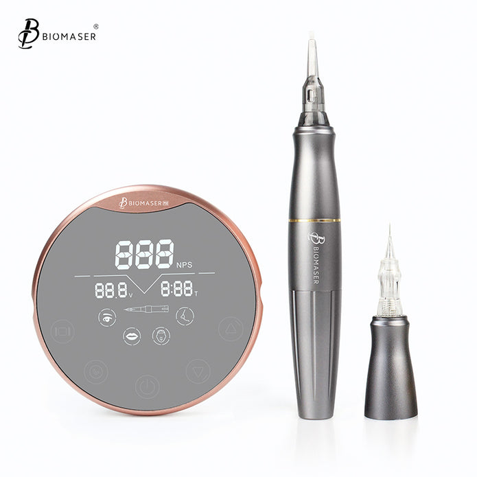 PMU Tattoo Machine Kit with CTGE004 Double Head for Universal Tattoo Cartridge Needle & BMX Screw Needle Thunderlord P90