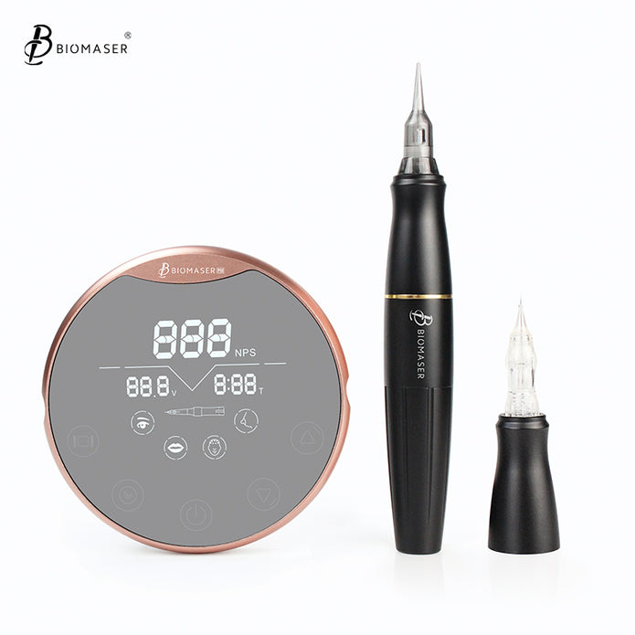 PMU Tattoo Machine Kit with CTGE004 Double Head for Universal Tattoo Cartridge Needle & BMX Screw Needle Thunderlord P90