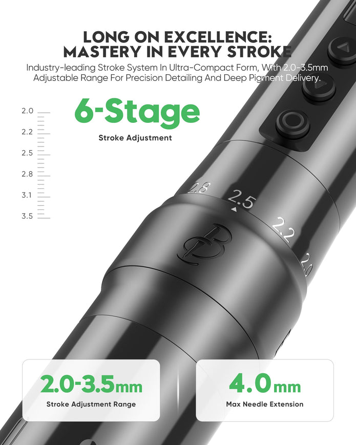 Biomaser Plenilune U1 Pro Wireless Tattoo & PMU Machine With Adjustable Stroke