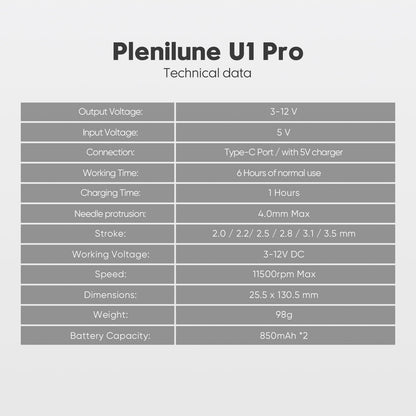Biomaser Plenilune U1 Pro Wireless Tattoo & PMU Machine With Adjustable Stroke